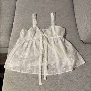 ROMWE White Lace Tank Top